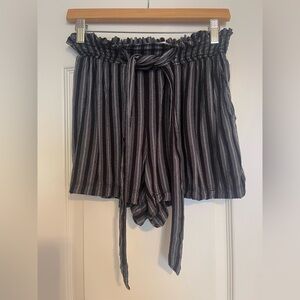 Striped Tie-Waist Shorts